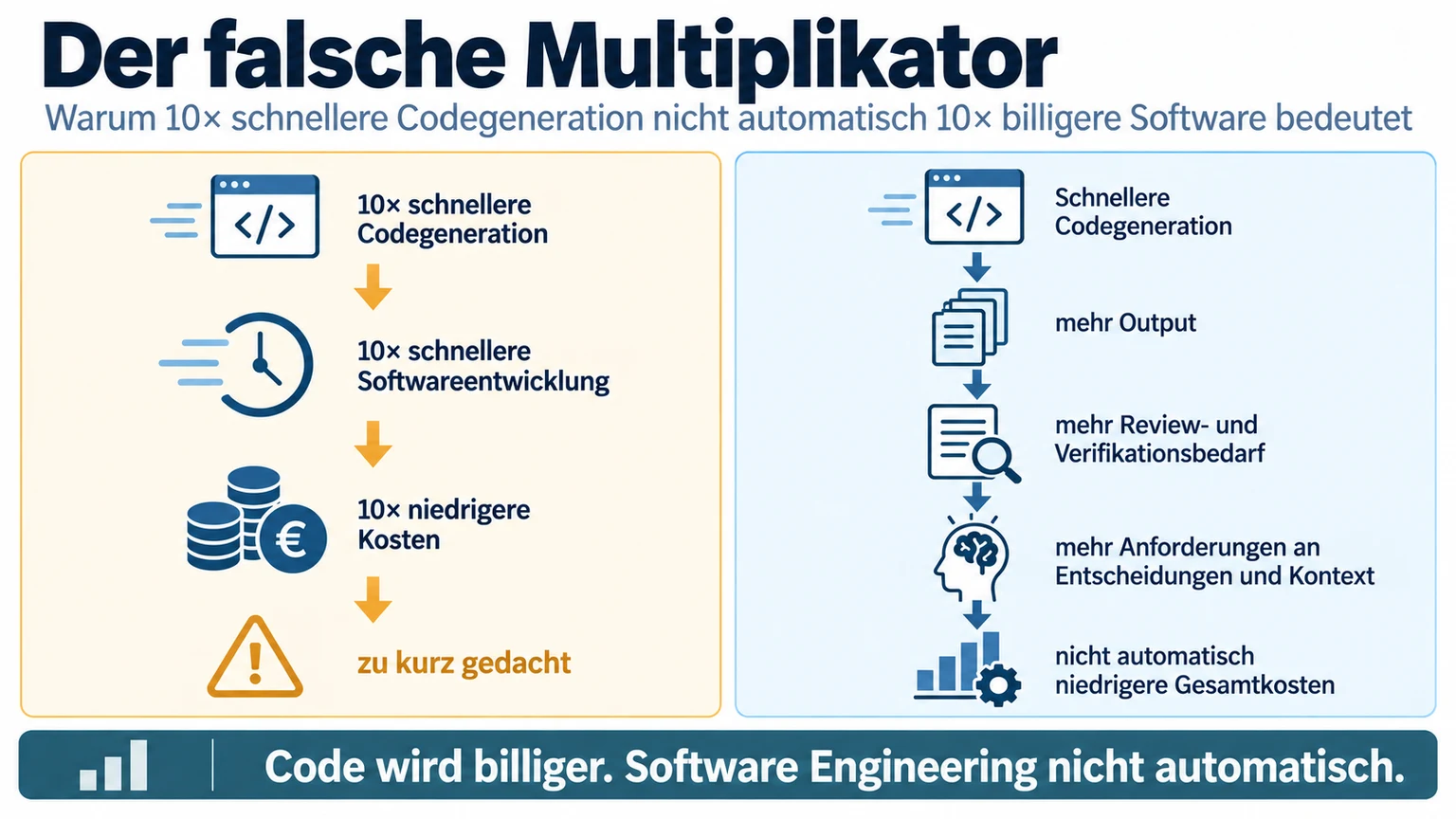 Der falsche Multiplikator: Coding-Speed vs. Software-Engineering-Speed